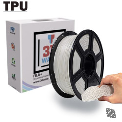 Filament 3D FILA+ Flexible TPU Blanc 1.75mm 1kg